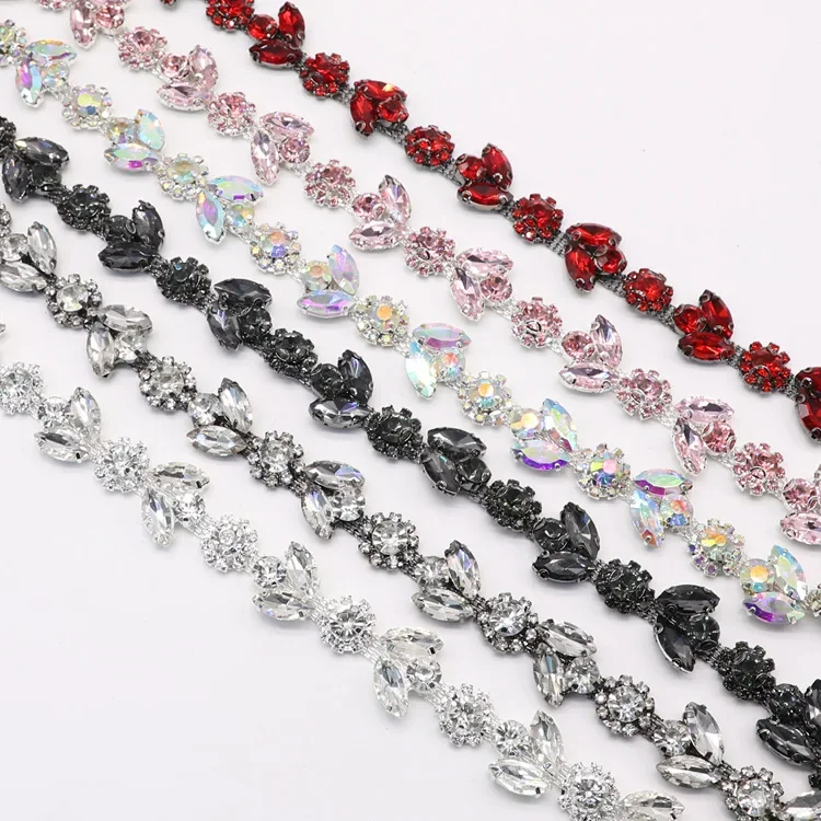 10Yard/lot 7 * 15 Horse Eye Rhinestone Chain, Colored Glass Decorative Accessories, Welding Diamond Code Chain