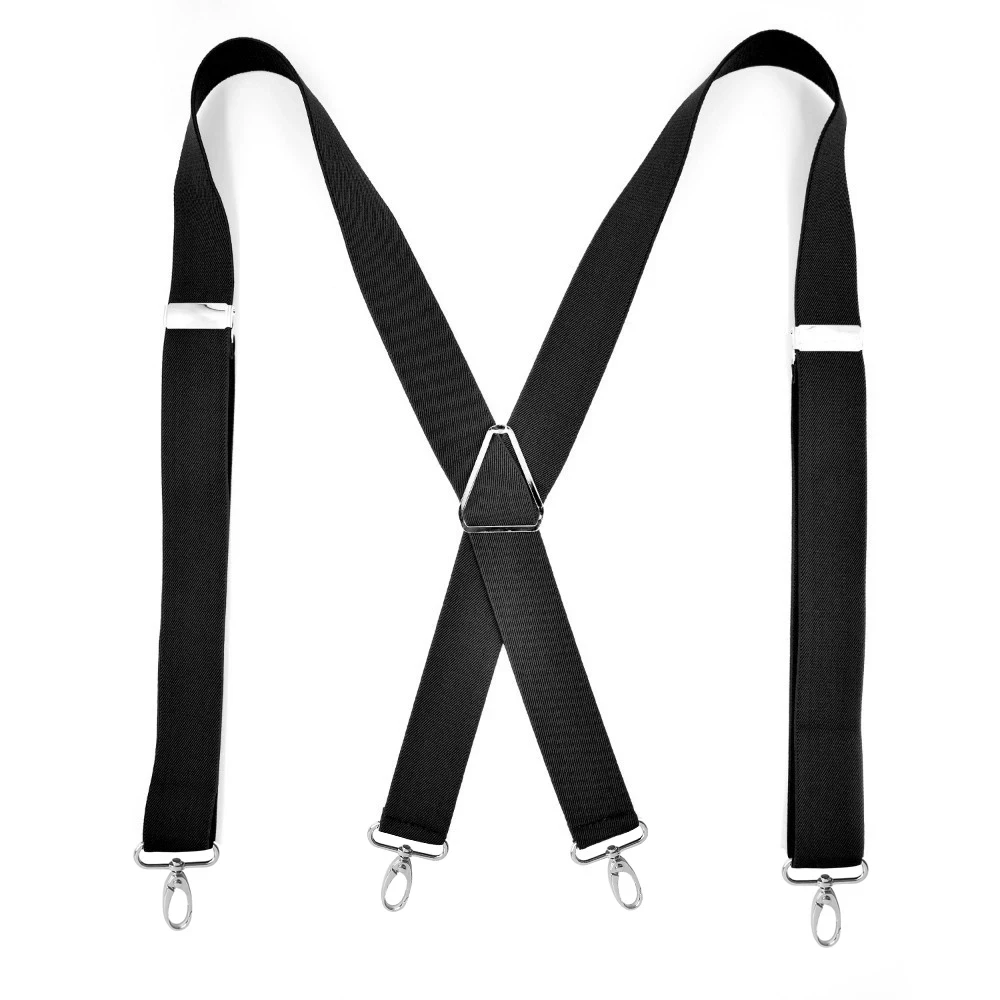 2.5cm width Triangle Metal X Back Suspensorio Classic 4 Hook Clip High Elastic Business Men Gift Suspenders Husband Father