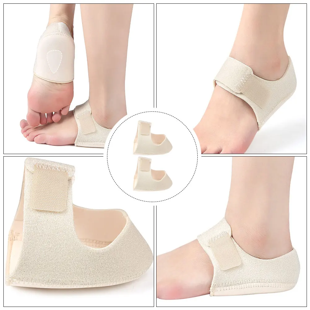Protectores de manga antideslizante, almohadillas transpirables para el talón, alivio del dolor, soporte para el talón, cubiertas protectoras para los pies, herramienta para el cuidado de los pies, 1 par