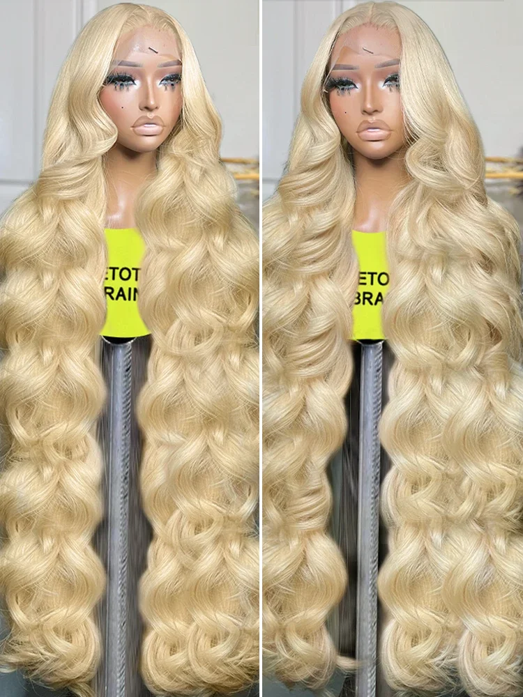 Transparent 13x6 HD Lace Frontal Wigs Human Hair Brazilian 250 Density 30 40 Inch 613 Body Wave 13x4 Lace Front Wig For Women