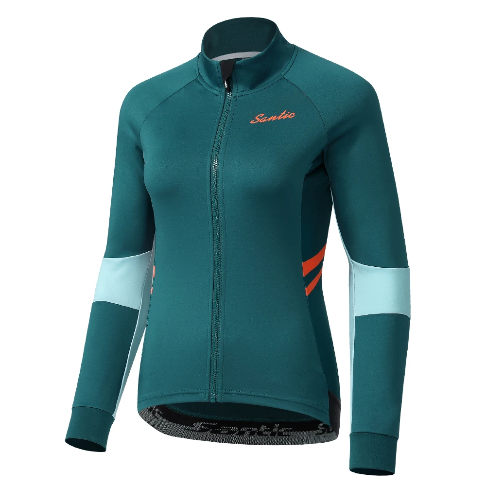 Santic Women's Cycling Jackets Windproof Keep Warm Cycling Jerseys with Pockets MTB Mountain Bike Cycling Jersey WL1C01131