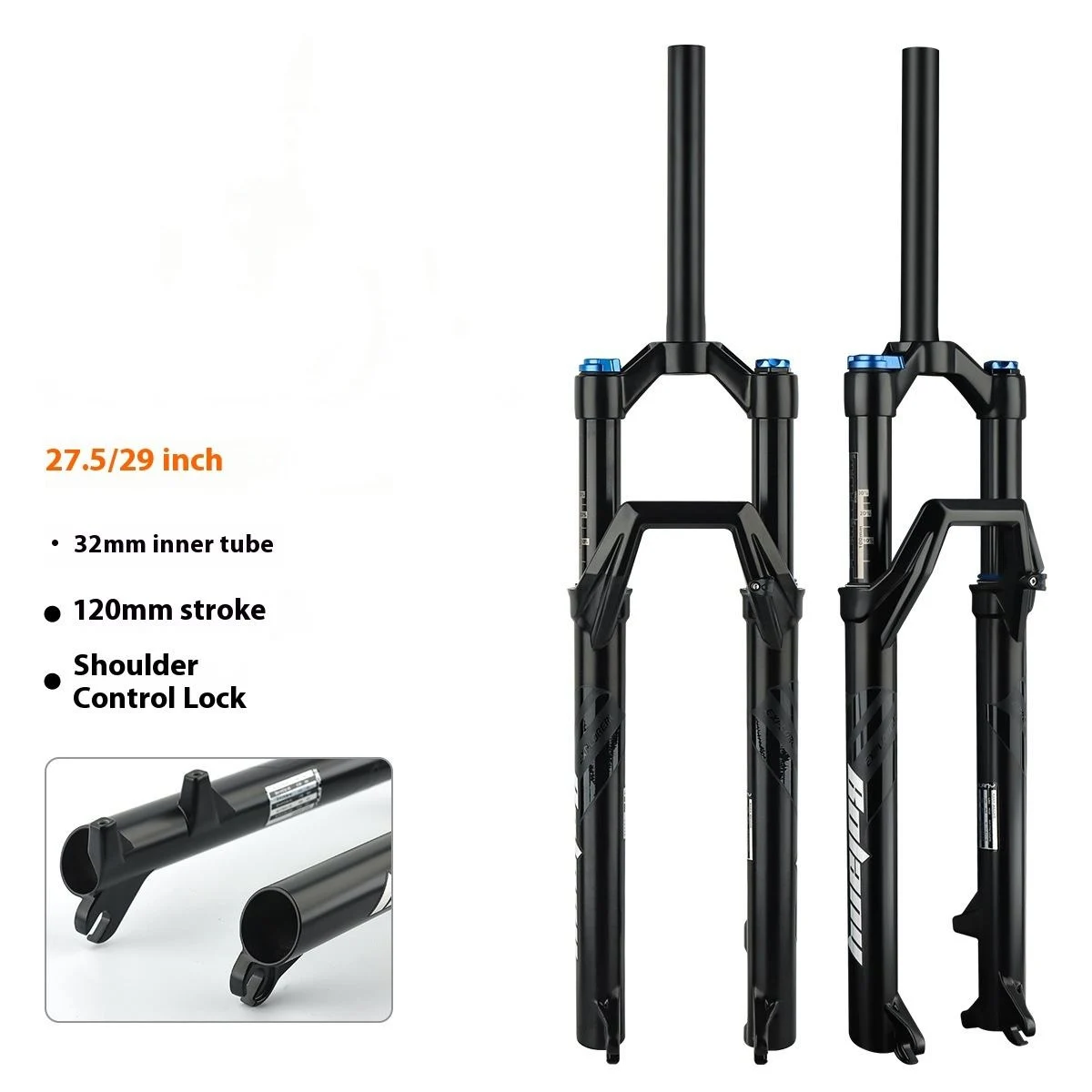 STLF Bicycle Air Fork 27.5/29 Inch Shoulder Control Lockout 120mm Travel Axle 9*100mm Quick Release Air Suspension Bicycle Front