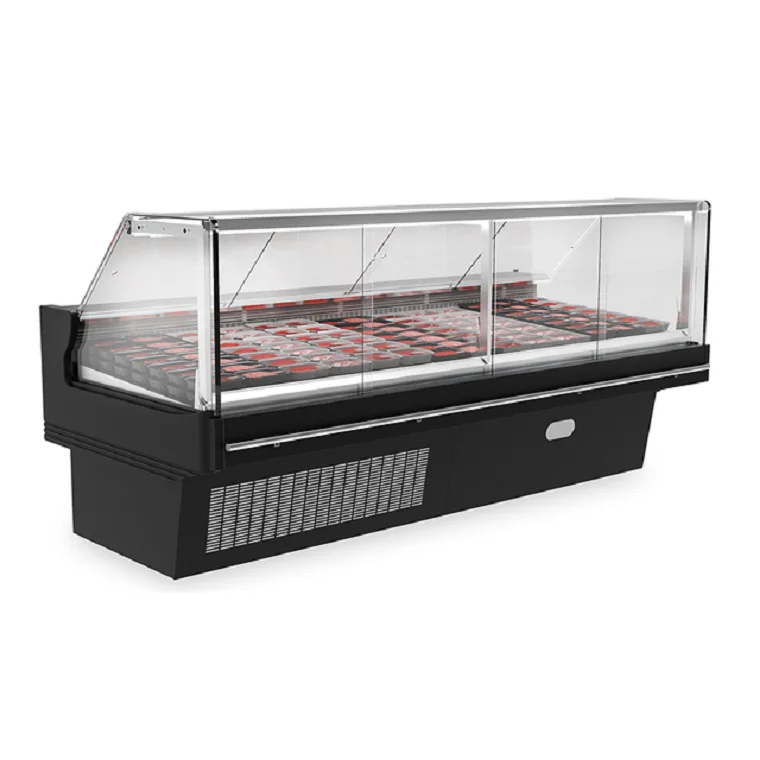 Supermarket Meat Preservation Freezer Meat Showcase Chiller Commercial Display Refrigerator Freezer