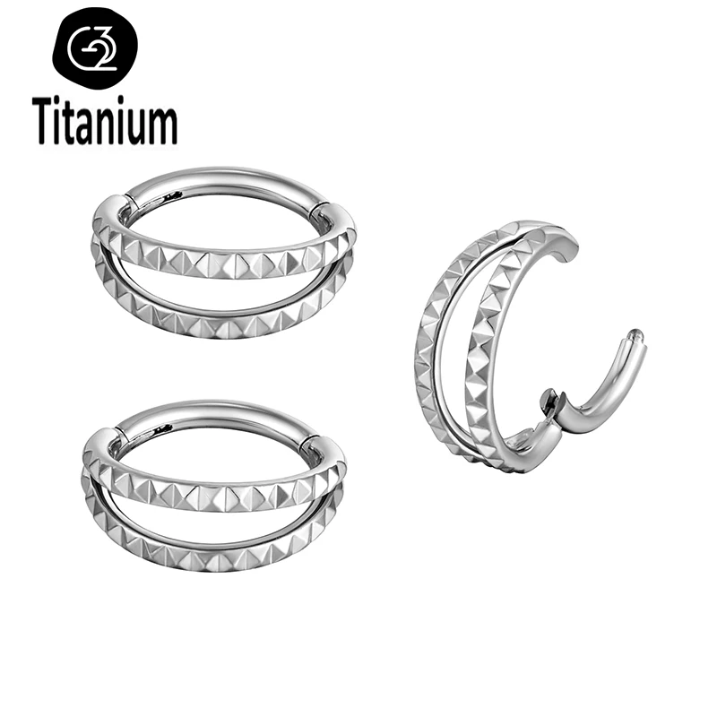 

JOJO 1PC ASTM F136 Titanium Piercing Body Jewelry Earrings Nose Rings Two Rows Hoops Septum Hight Segment Rings Helix Piercing