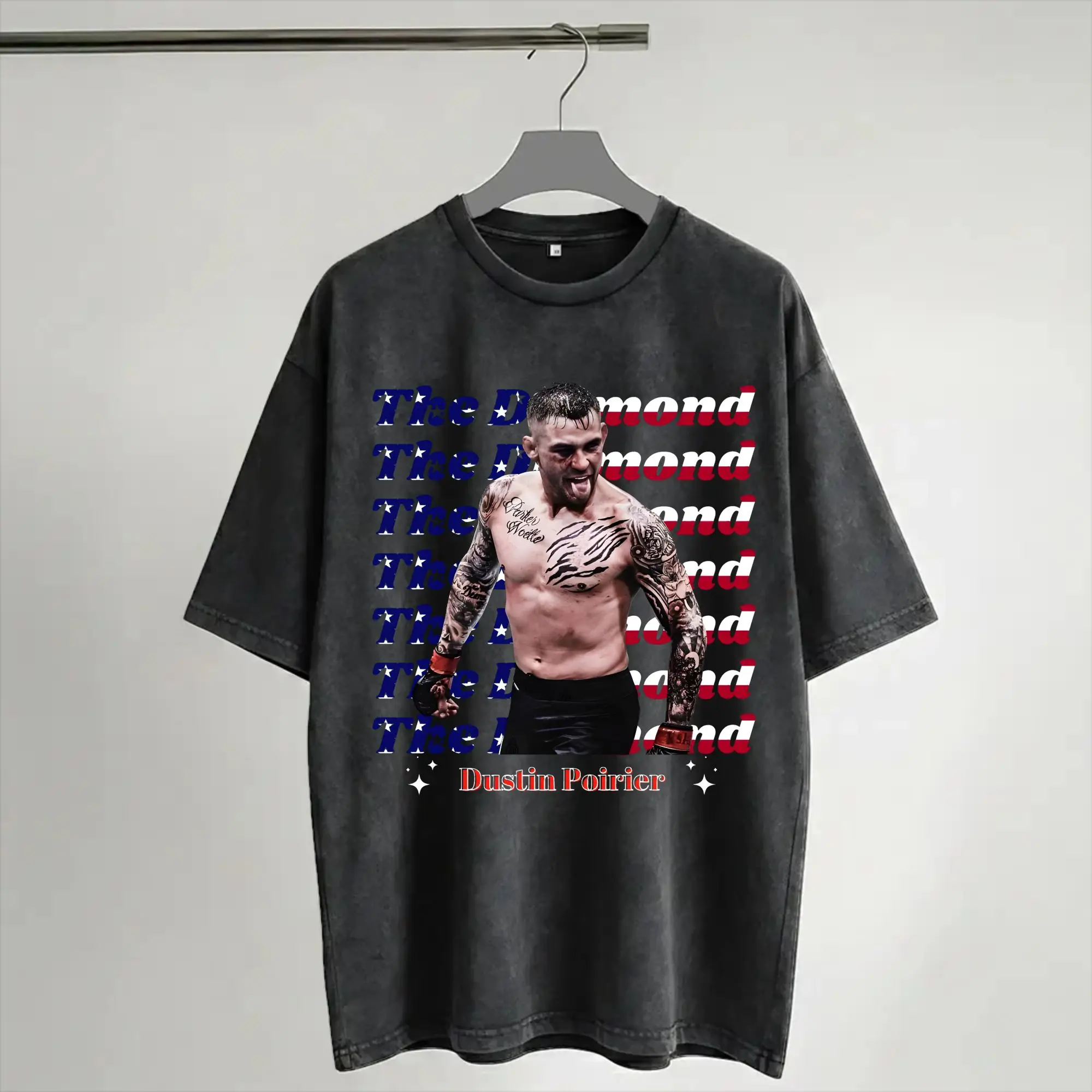 The Diamond Dustin  Washed T Shirt Streetwear Hip Hop Vintage T-Shirt  Tees Tops for Men Women Short Sleeve Harajuku