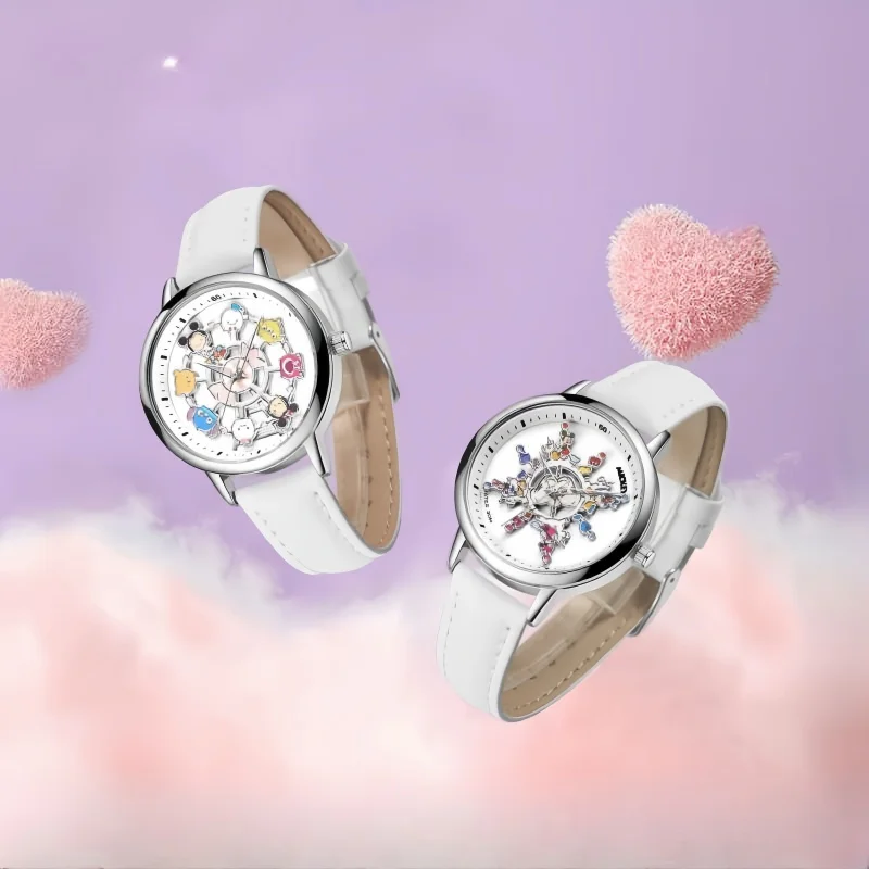 

Новые хиты продаж, часы с Микки-карусель для девочек, студенческие часы для средней и старшей школы, повседневные часы, подарки на день рождения, в наличии