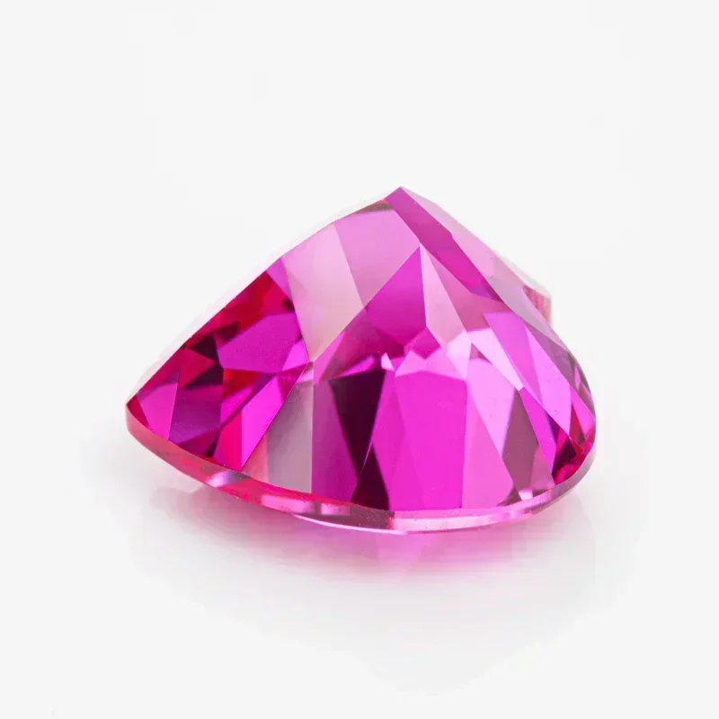 

Lab Grown Sapphire Loose Stone Heart Shape Hot Pink Color Charms Bead for DIY Jewelry Making Pendant Selectable AGL Certificate