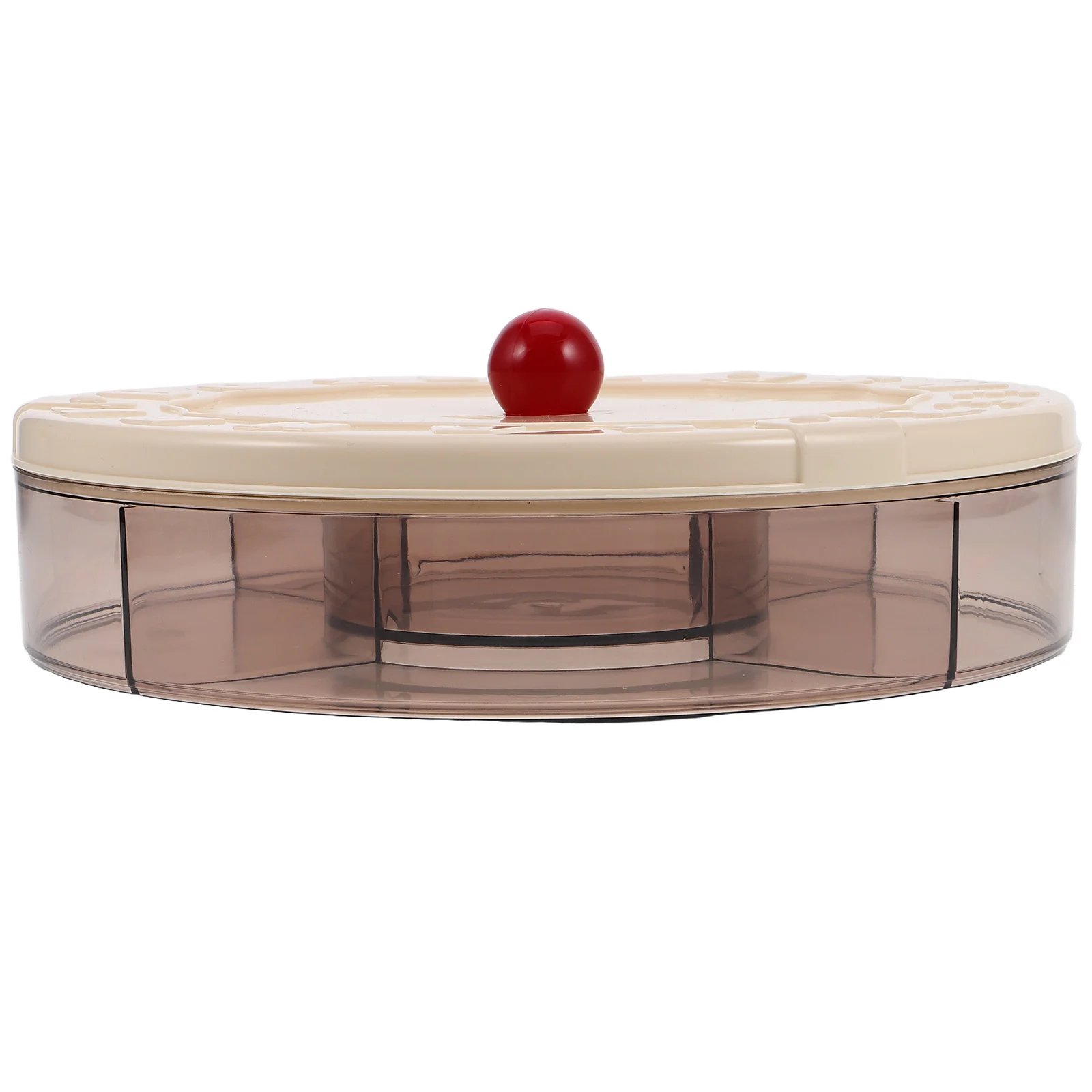 

Fruit Box Storage Snack Beige Small Multi Compartment Lid Room Coffee Table Decor PP PET Material Snack