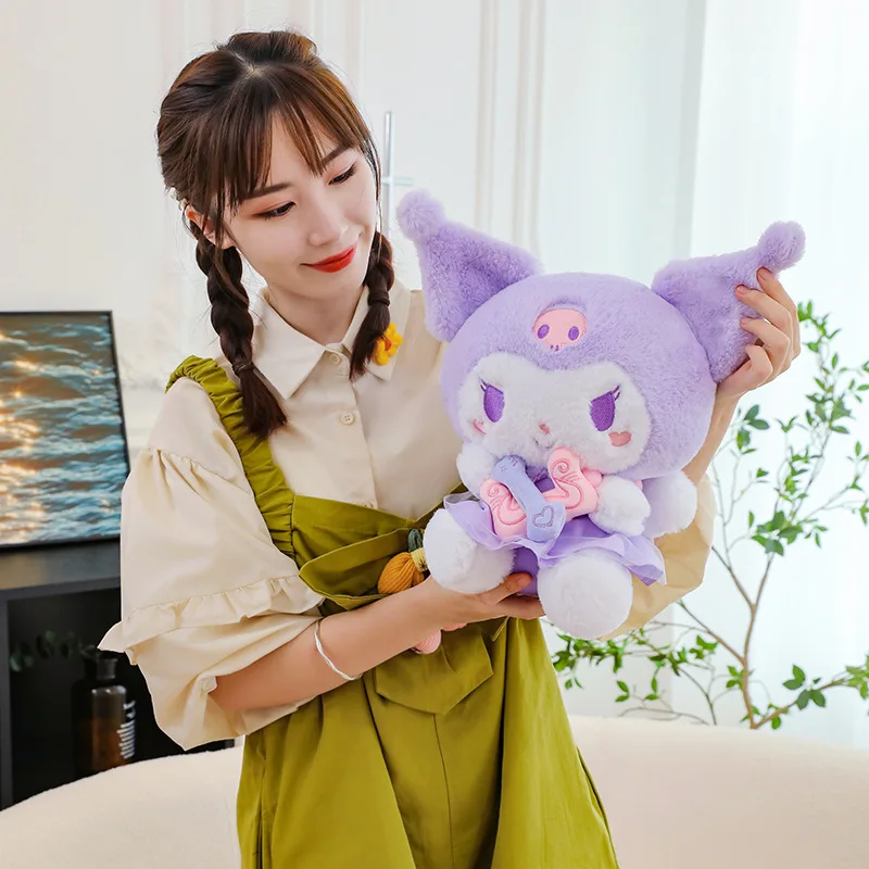 MINISO Sanrio Purple love Kuromi Plush Doll Cartoon Little Devil Big Size Plushies Soft Stuffed Toy Cute Pillow Cushion Kid Gift