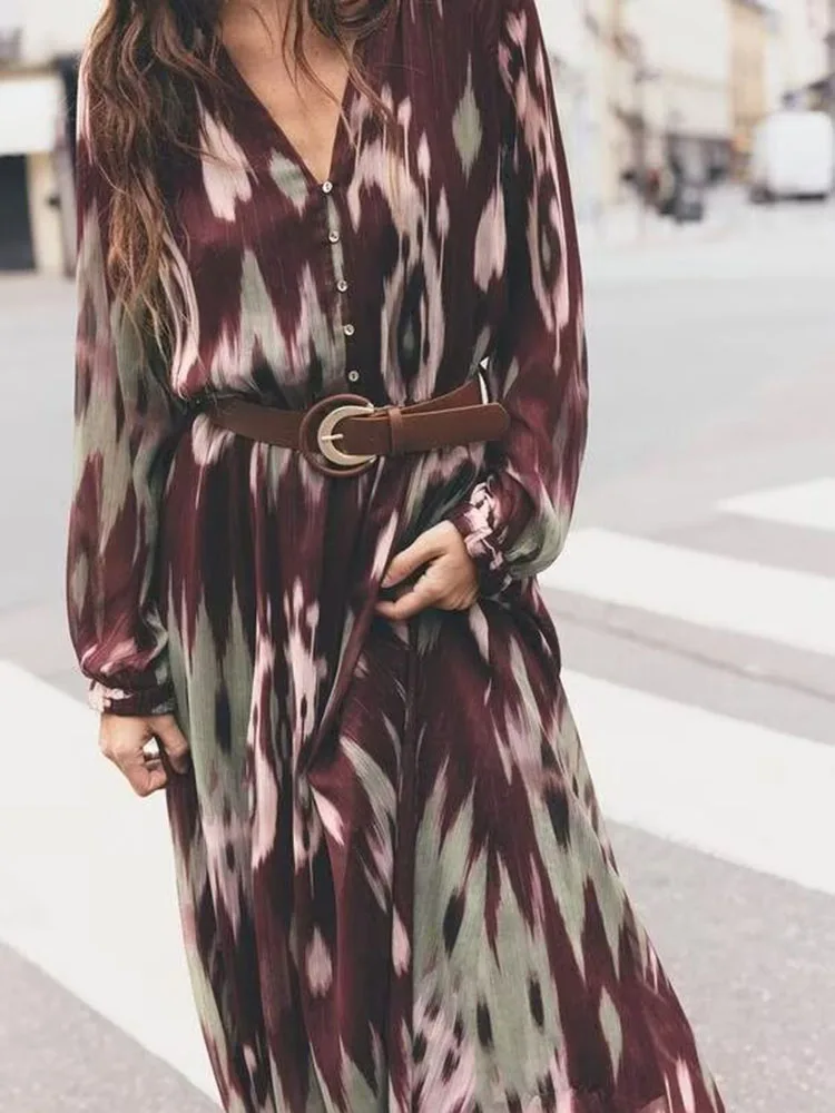 Spring New Arrival Women's Dr ZA2025 with Belt Waist Cinching Silk Satin Feel Good Quali Faionable Ethnic Sle