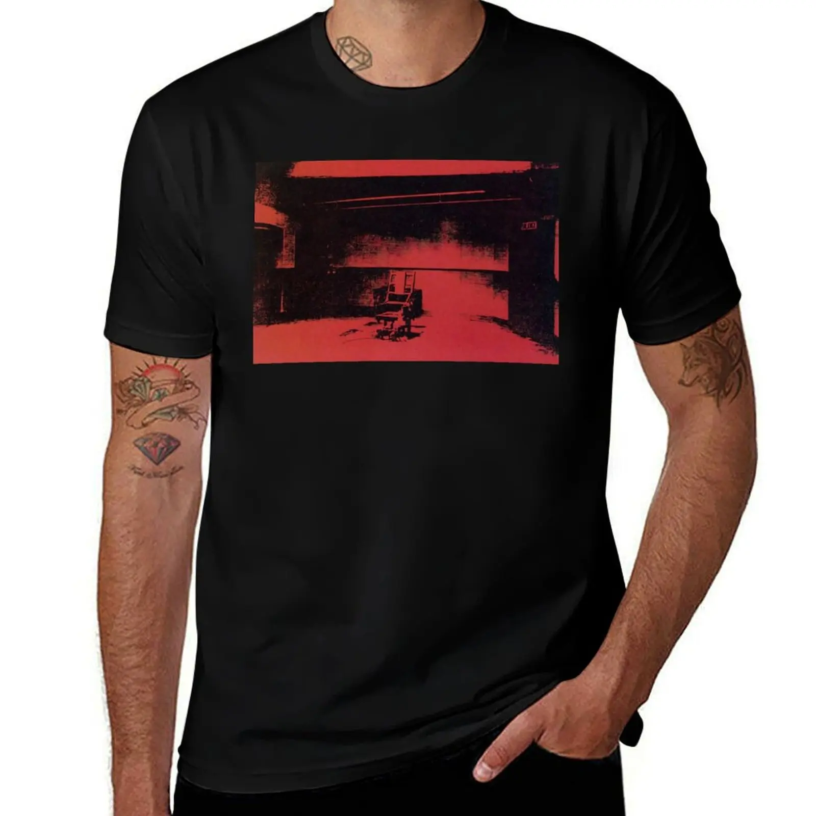 

Electric Chair Andy Warhol T-Shirt man t shirts graphic t shirt men 100% cotton luxury brand T-Shirt