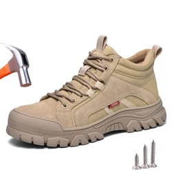 New Work Safety Shoes Men Women Protective Steel Toe Safety Boots Indestructible Breathable Wrap Head Kevlar Work Sneakers