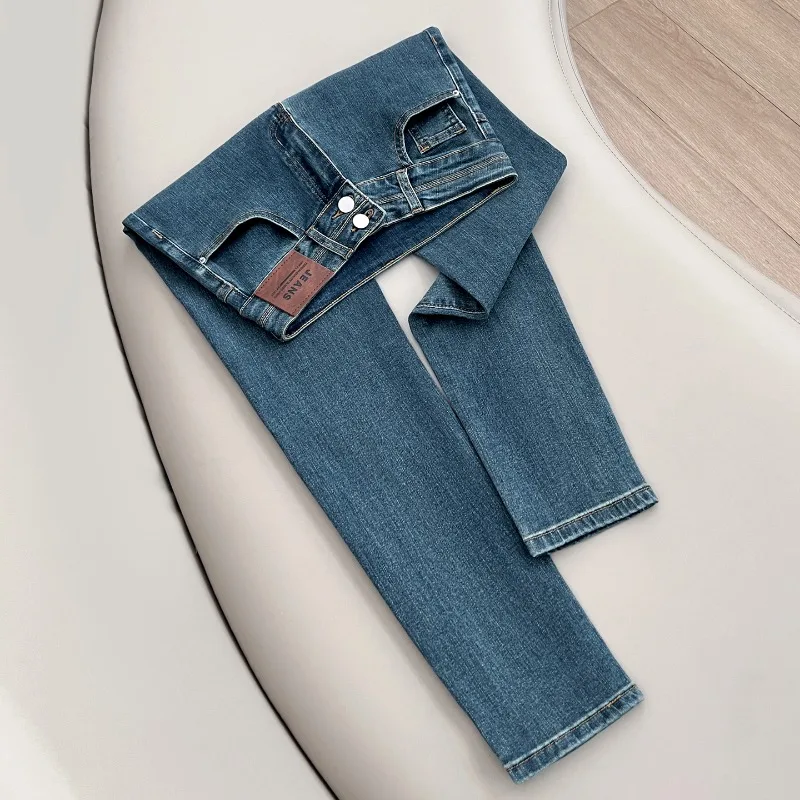 High Quality Black Skinny Jeans For Women 2026 New Summer Autumn Elastic Slim Fit Pencil Pants Casual Denim Trousers