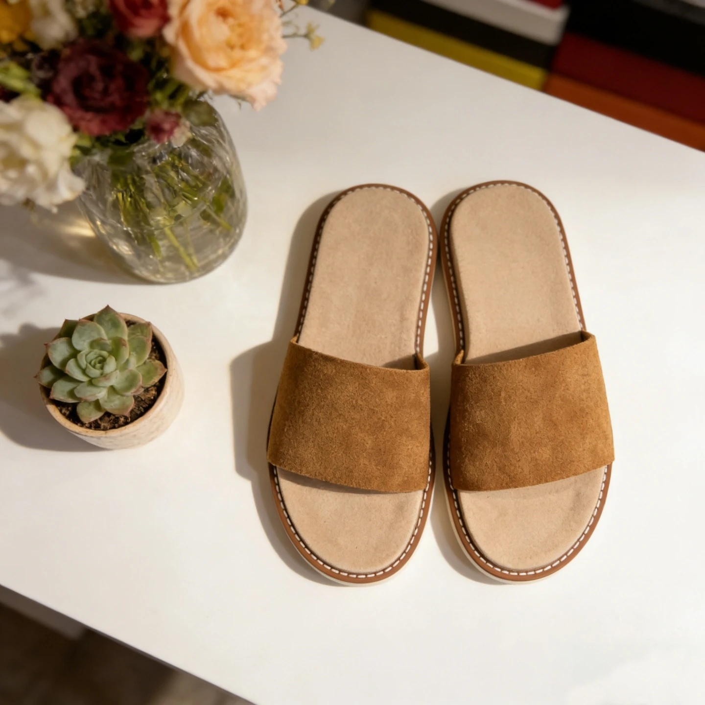 

Holiday Gifts Luxury Brand Men's Shoes Home Outdoor Sandals Indoor Outside Beach Shoes Handmade Genuine Cowhide Leather Slippers