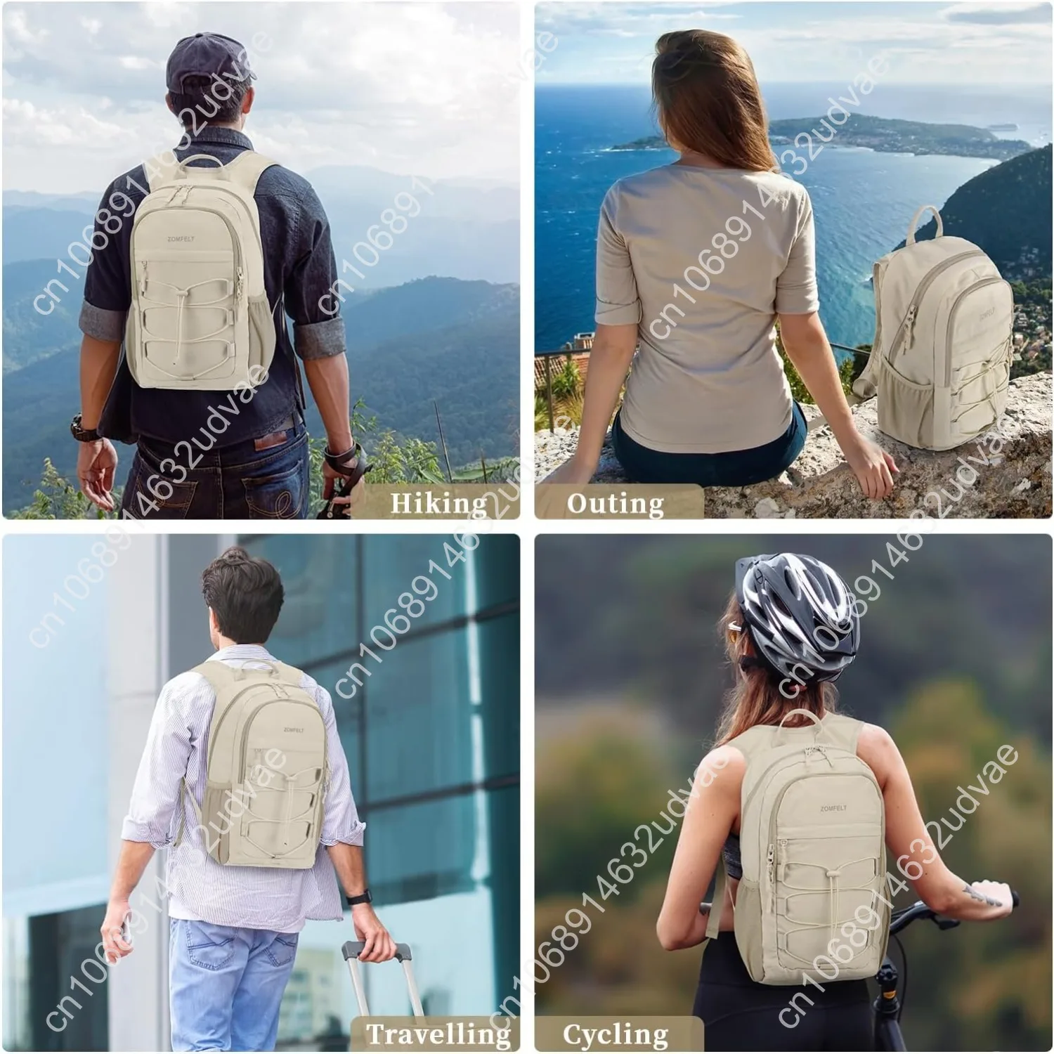 ZOMFELT Hiking Backpack for Women Men, 15L Packable Small Travel Backpack for Trip, Water Resistant Lightweight Backpacks