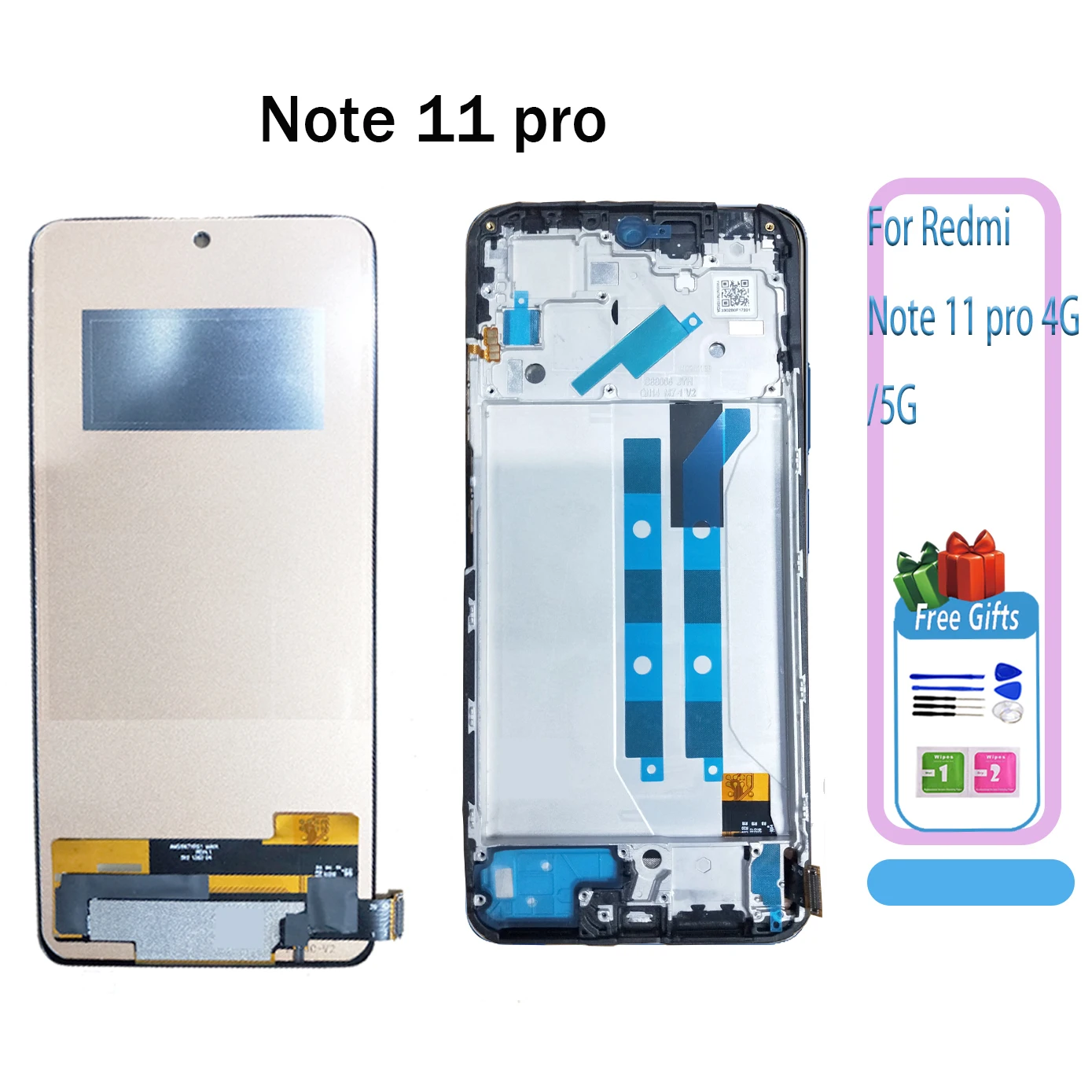 W 100% przetestowany dla wyświetlacza LCD Redmi Note11 11S 2201117 TG 2201117 SG 2201117 TI dla Xiaomi Redmi Note 11 Pro 2201116 Ekran dotykowy wyświetlacza TG