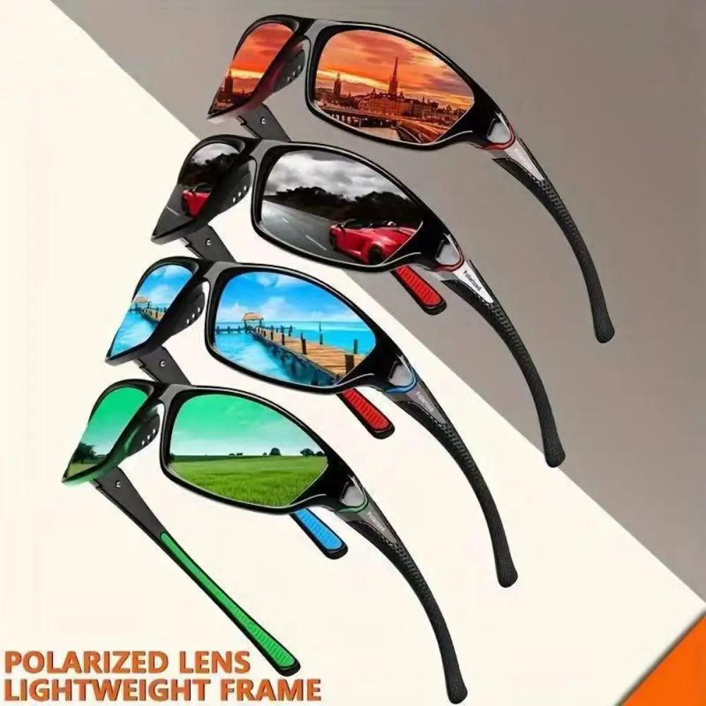 Occhiali da sole da ciclismo polarizzati UV400 Occhiali da sole Lenti HD Vetro da ciclismo resistente ai raggi UV Occhiali da ciclismo antivento Moda Sport all'aria aperta Equitazione