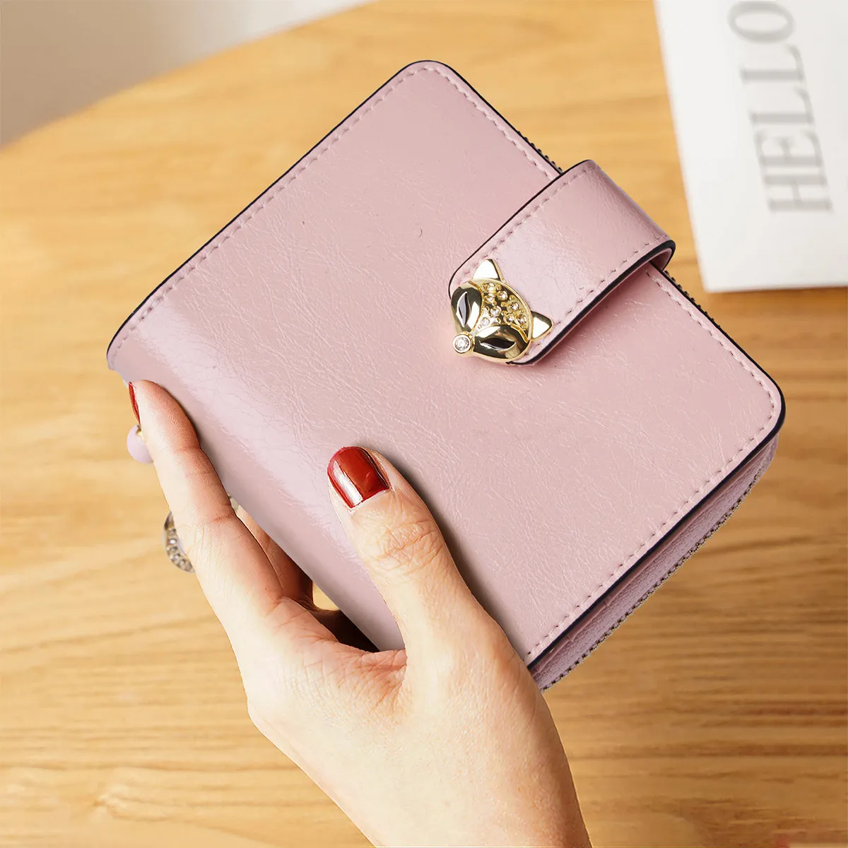 er-ladies-compact-slim-wallet-card-holder-money-clip-ticket-holder-2026-new-style-korean-fashion-polyester-zipper-closure