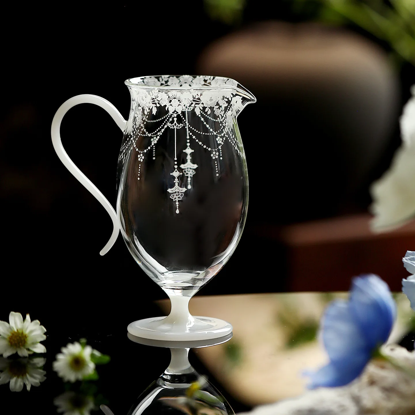 High Borosilicate Glass Side Handle High Foot Gongdao Cup Even Cup Heat Resistant Japanese Style Tea Sea Gong Cup Tea Divider