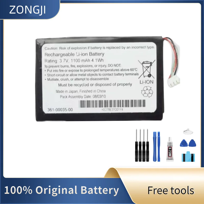 ZONGJI New Compatible Battery For Garmin Edge 800 810 361-00035-00 Batteries 1100mAh + Free Tools