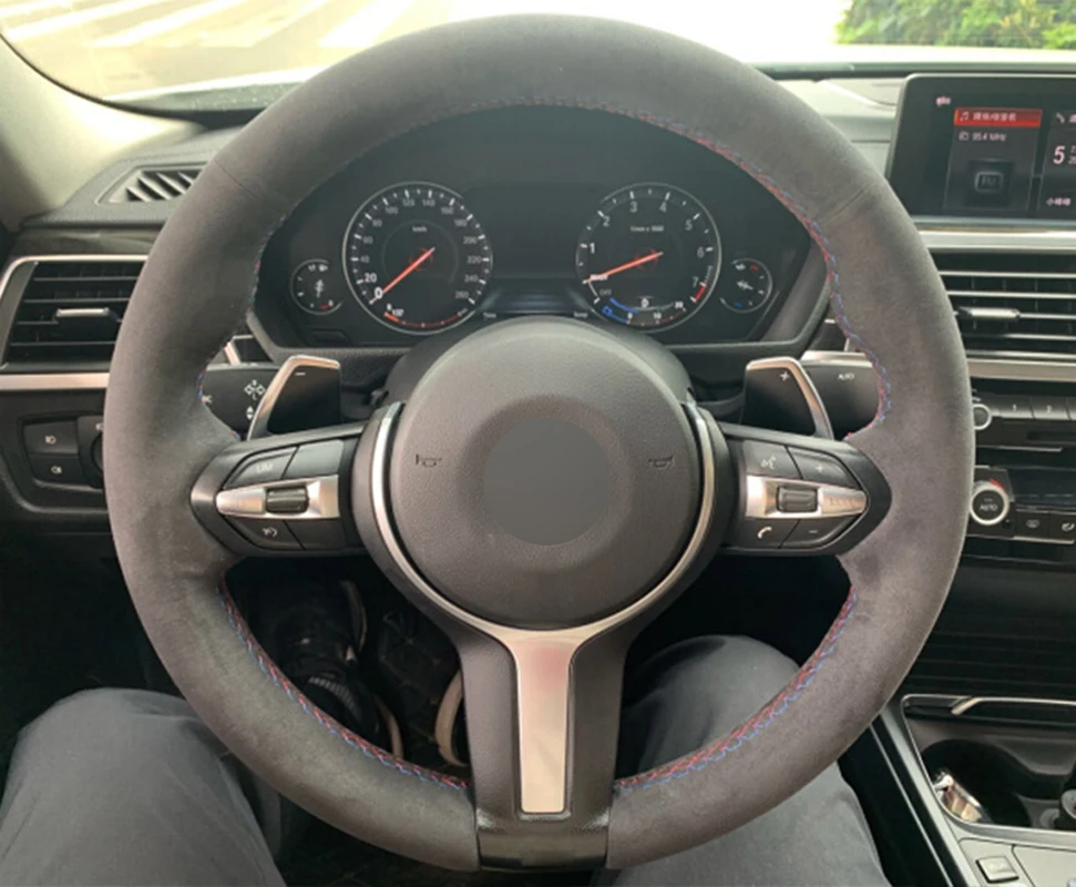 Alcantara Steering Wheel Cover Wrap Genuine Leather M Thread Car Accessoires Specifically For BMW F20 F21 F25 F30 F80 F82 X3 X5
