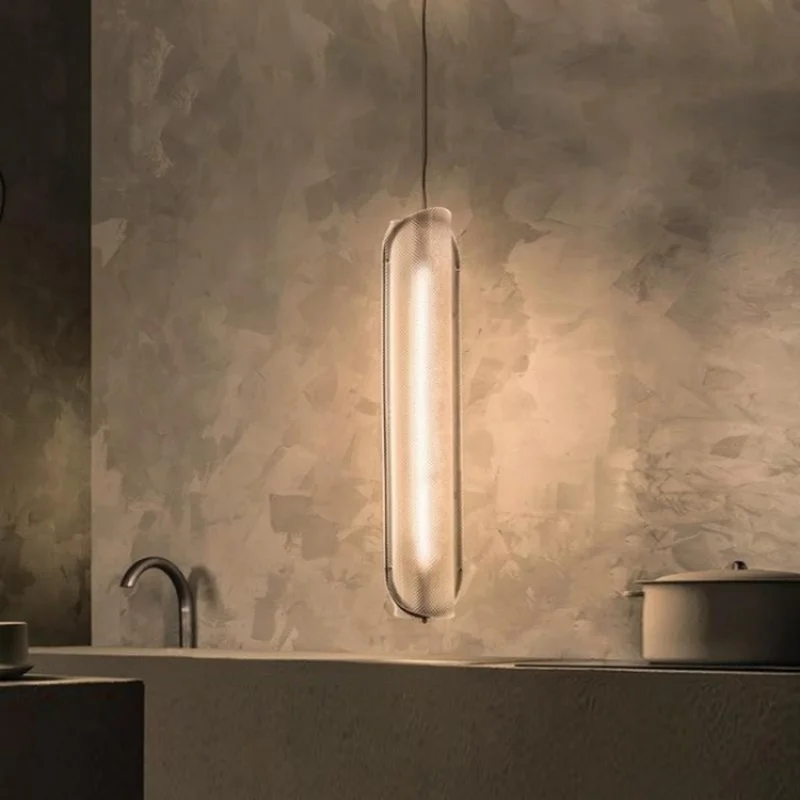 Postmodern restaurant diamond mesh pendant light showcase long dining table bar counter pendant light
