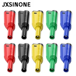 JXSINONE P3005 10pcs 4mm empilhável plugue banana soldagem/montagem multímetro sem soldagem de segurança conector de alta qualidade