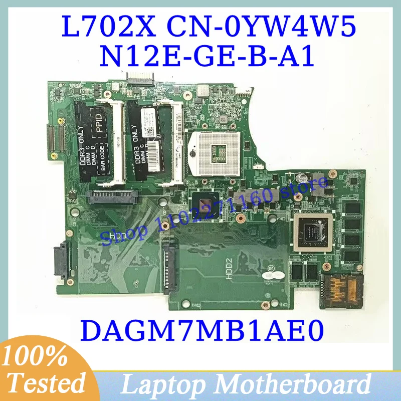 CN-0YW4W5 0YW4W5 YW4W5 For Dell XPS L702X N12E-GE-B-A1 GT555M Mainboard DAGM7MB1AE0 Laptop Motherboard SLJ4N 100% Tested Good