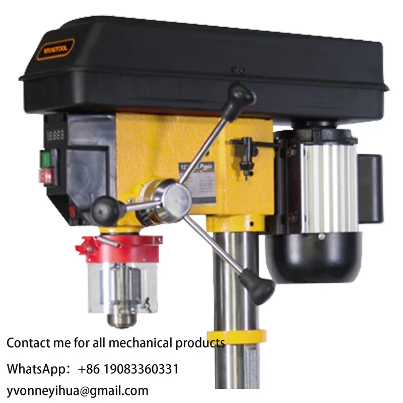 Electric Power 550W Bench Drill Woodworking 95cm Height Horizontal Drilling Press Machines with 16mm Chuck Adjustable Table Tilt