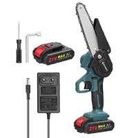 21V 6inch Portable Electric Pruning Saws Rechargeable Small Wood Spliting Chainsaw One-handed Woodworking Tool for Garden