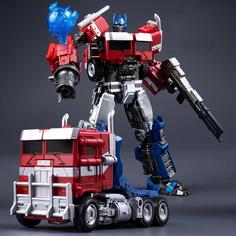 Figuras de anime transformação robô carro brinquedo optimus prim bumblebee obra-prima megatron menino presente aniversário modelo desktop decora