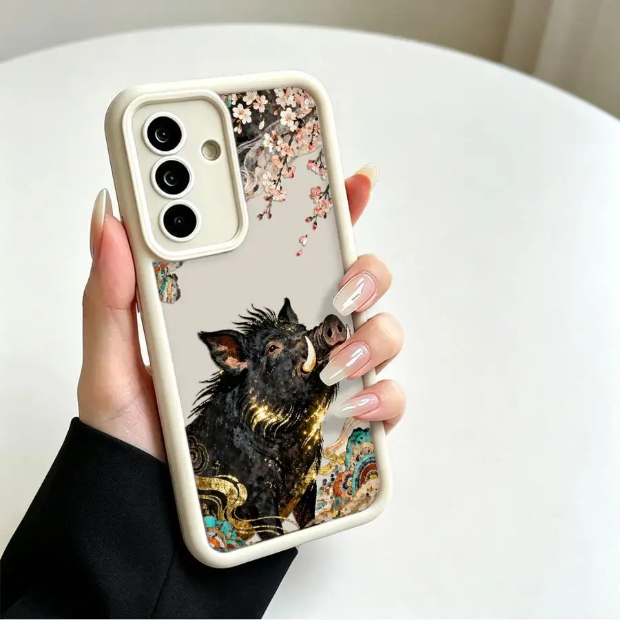 Чехол для телефона с мультяшным краном и диким кабаном Samsung Galaxy A22 A11 A32 A16 A21s A06 A50 A52 A17 A15 A73 A56 A24 A13 A25 A26 A54