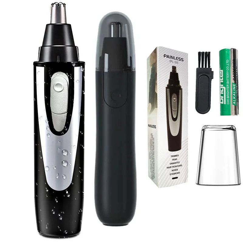 360 Bevel Blade Stainless Steel Blade Waterproof Men Women Eyebrow Facial Battery Electric Nose Ear Hair Trimmer Remover Clipper