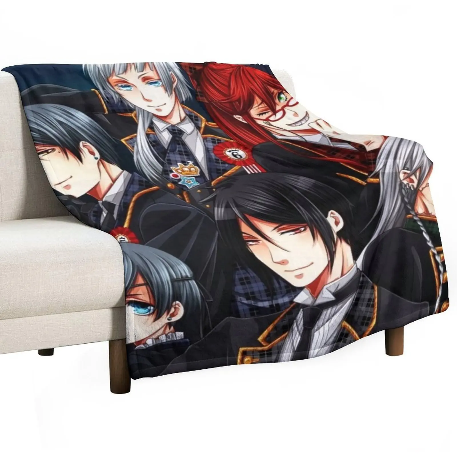 

All Characters Black Butler Throw Blanket cosplay anime Luxury Thicken Camping Soft Plush Plaid Blankets