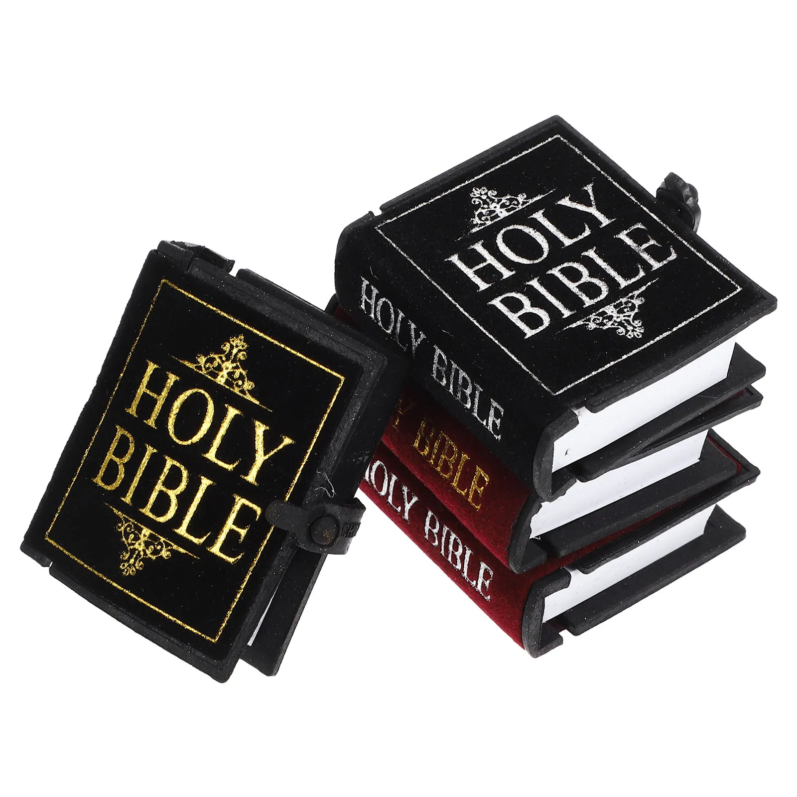 

Набор из 4 миниатюрных книг для кукольного домика: реалистичные мини-книги для декора и игр, DIY-набор для украшения кукольного домика