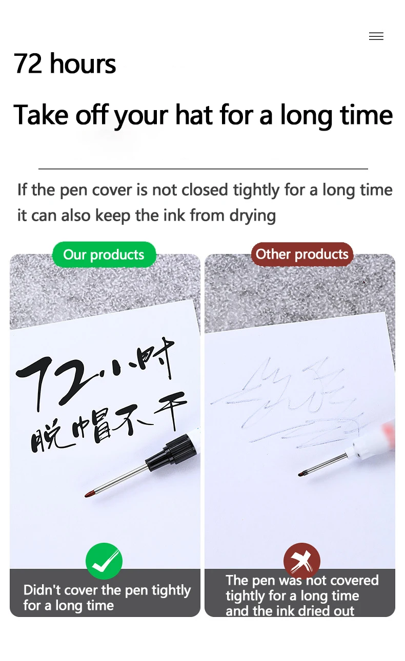 4Pcs/Set Long Nib Head Markers 30mm Deep Hole Multi-Purpose Perforating Pen for Metal Waterproof Woodworking Bathroom Decoration