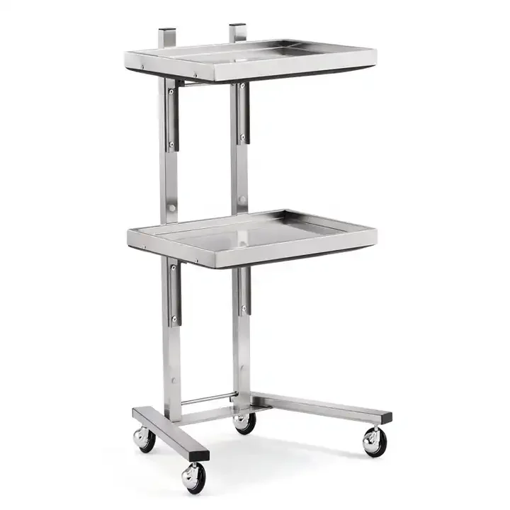 

Professional Salon Furniture Stainless Steel Beauty Salon Hair Extension Storage Folding Tray Trolley with Directional Wheel