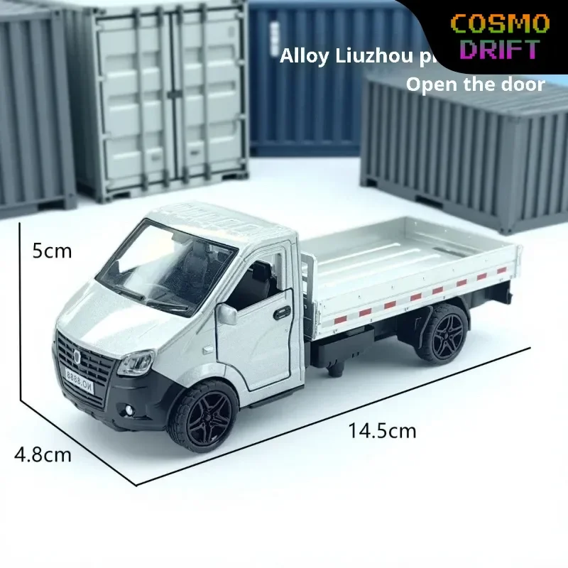1/36 Alloy Liuzhou Truck Model 3 Doors Pull Back Boy Toy Vehicle Kids Transport Car Metal Miniature Diecast Ornament Gift