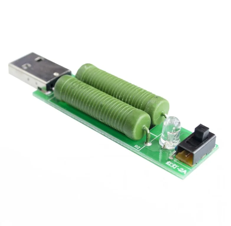 1PCS USB mini discharge load resistor 2A/1A With switch 1A Green led, 2A Red led