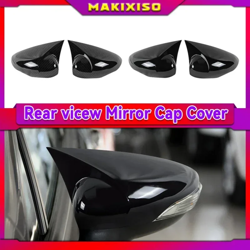 Carbon Fiber Bright black Side Rearview Mirror Cover For Ford Fiesta 7 VII MK7 2010 2011 2012 2013 2014 2015 2016 2017