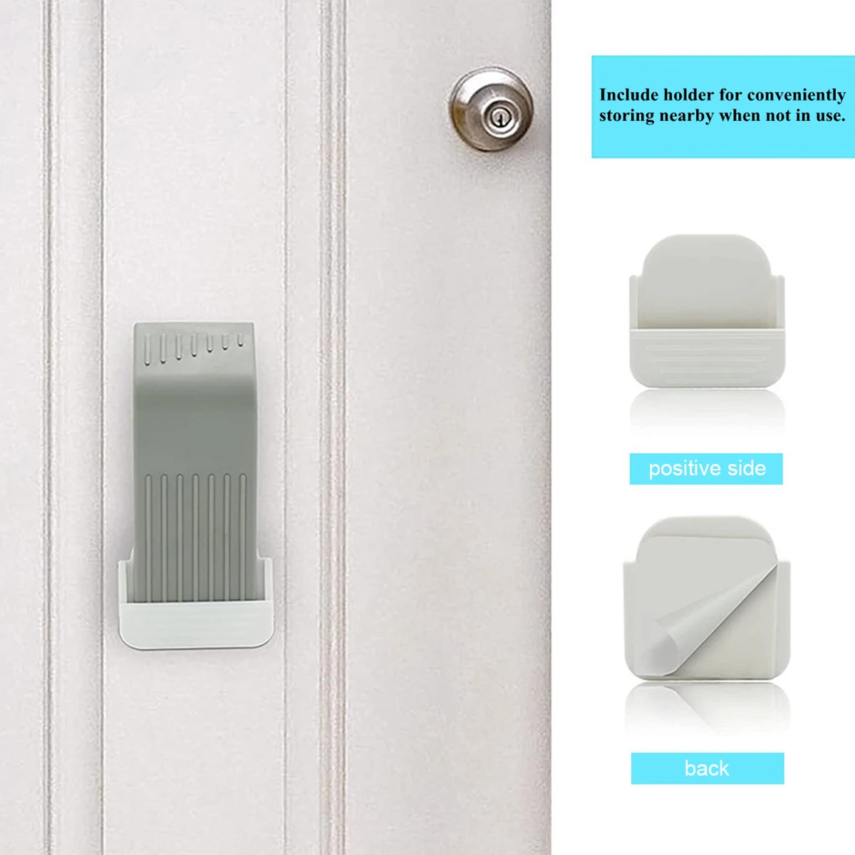 1/2/3pcs Rubber Door Stoppers Security Wedge for Bottom of Door on Carpet Concrete Tile Wood Gray Door Stops Door Hardwares
