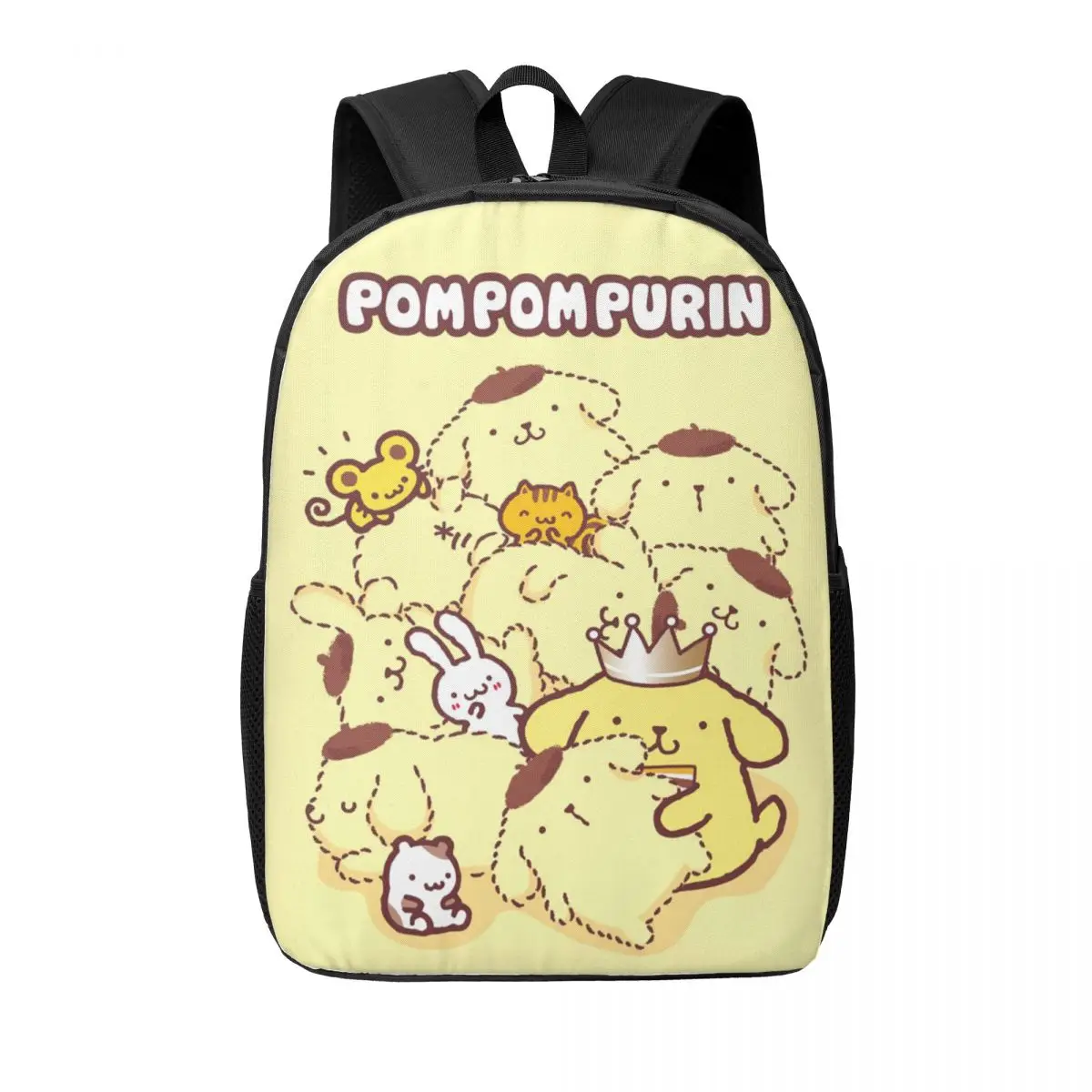 Custom Pom Pom Purin Cartoon Anime Backpacks for Boys Girls College School Travel Bags Women Men Bookbag Fits 15 Inch Laptop