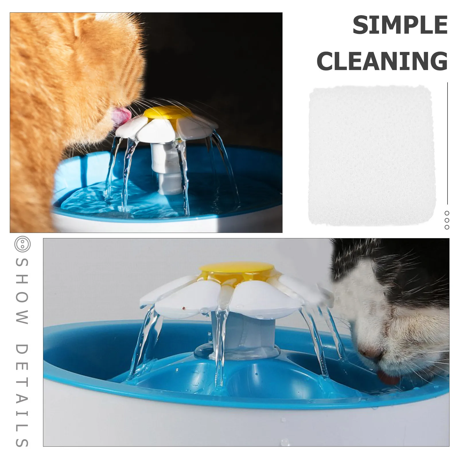 

10Pcs Cat Water Fountain Sponge Filters Replacement Durable Pet Fountain Filter Accessories Long-Lasting Clean Water Filter