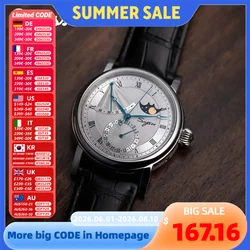 2023 Sugess Uhr von Männern automatische mechanische Mondphase Armbanduhren Leistung reserviert Saphir wasserdicht Tianjin Uhrwerk