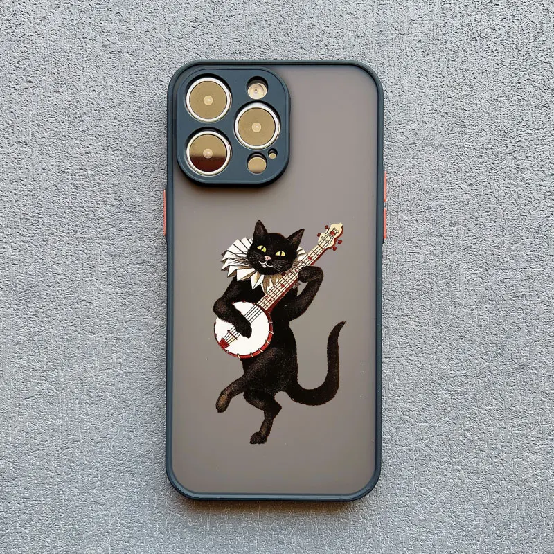 Dunkle lustige Cartoon-Katze, lustige Handyhülle für iPhone 16 14 13 12 11 15 17 Pro Max X XR XS 12 13 Mini 14 15 Plus Tierhüllen – Detail 11