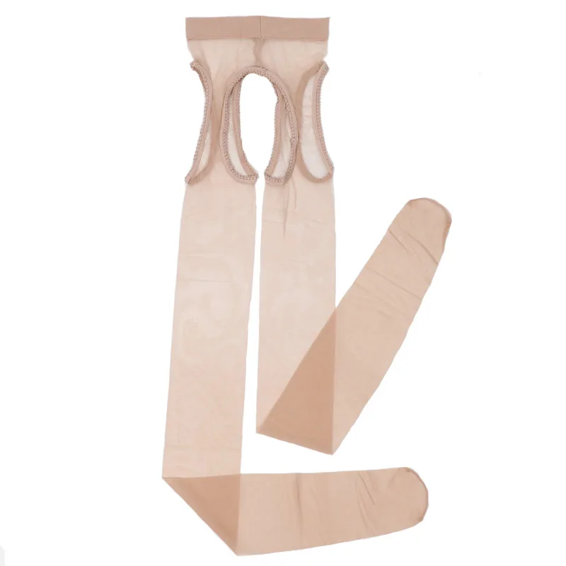 مثير مفتوح المنشعب الجوارب النساء Crotchless الجوارب بسط شير جوارب طويلة سوداء كولانت Ouvert فام Strumpfhose 2023