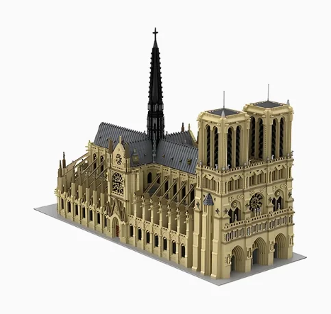 MOC-43974 Super Large Notre Dame Cathedral High Difficulty World Famous Architecture Puzzle Toy