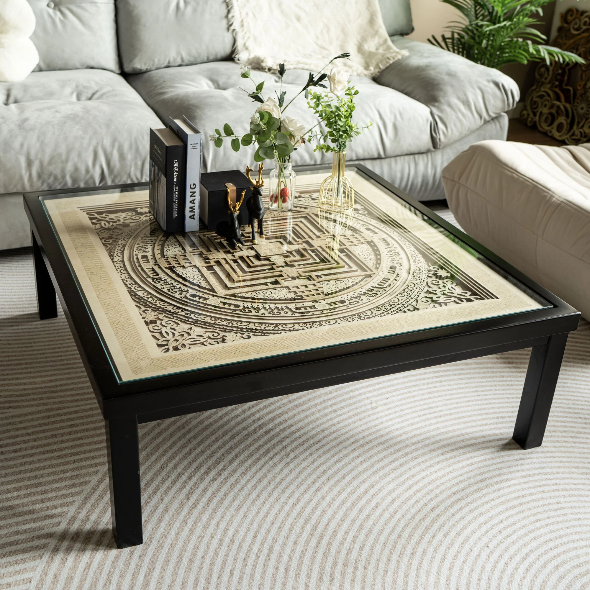 

Pure solid wood light luxury tea table simple living room home coffee table