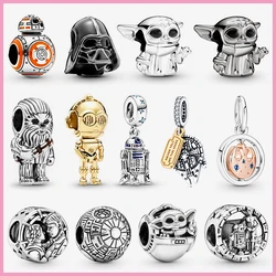 Gorąca sprzedaż Star Wars Yoda Shape Charm Beads Pasuje do bransoletek Pandora Charms dla kobiet 925 Srebrny wisiorek Koralik DIY Drobna biżuteria Prezent