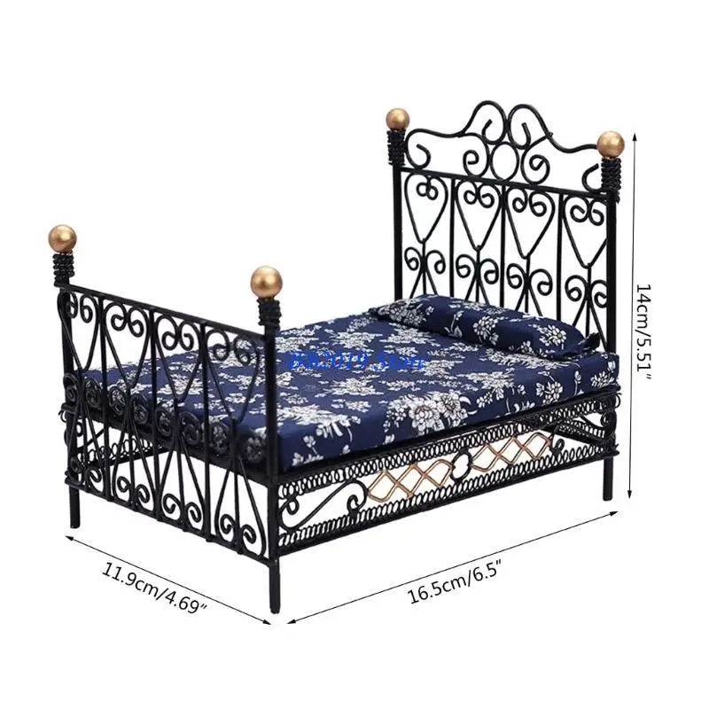 Q0KB per creatività mini mobili da bambola 1:12 Simulazione del letto ferro da letto per GIR per GIR
